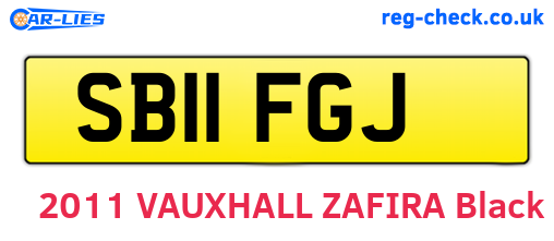 SB11FGJ are the vehicle registration plates.