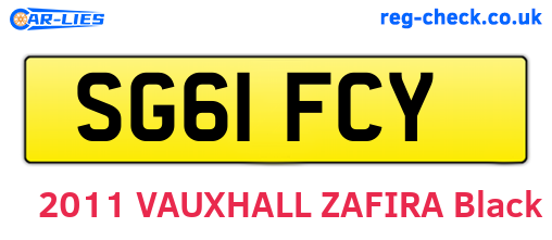 SG61FCY are the vehicle registration plates.