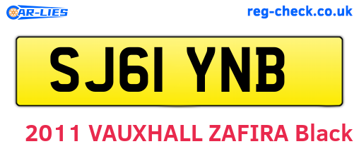 SJ61YNB are the vehicle registration plates.