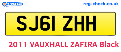 SJ61ZHH are the vehicle registration plates.