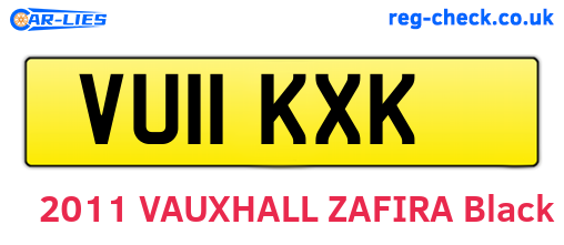 VU11KXK are the vehicle registration plates.