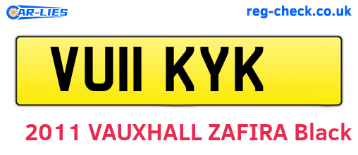 VU11KYK are the vehicle registration plates.