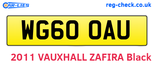 WG60OAU are the vehicle registration plates.