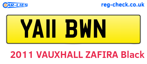 YA11BWN are the vehicle registration plates.