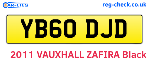YB60DJD are the vehicle registration plates.