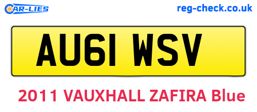 AU61WSV are the vehicle registration plates.