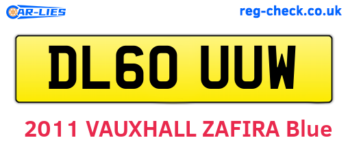 DL60UUW are the vehicle registration plates.