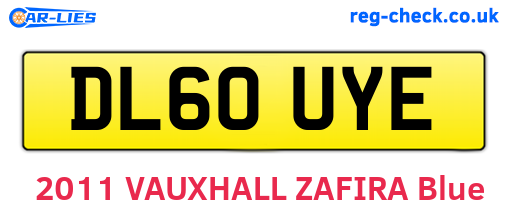 DL60UYE are the vehicle registration plates.