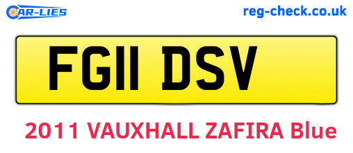 FG11DSV are the vehicle registration plates.