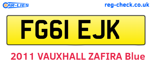 FG61EJK are the vehicle registration plates.