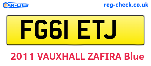 FG61ETJ are the vehicle registration plates.
