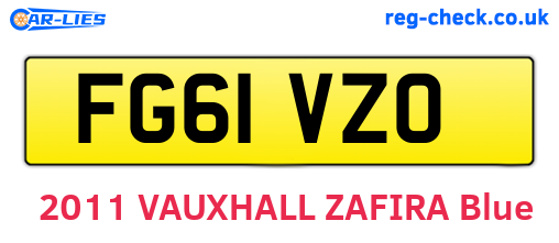 FG61VZO are the vehicle registration plates.