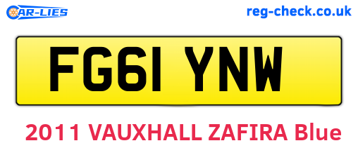 FG61YNW are the vehicle registration plates.