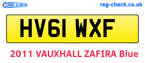 HV61WXF are the vehicle registration plates.
