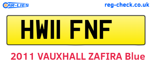HW11FNF are the vehicle registration plates.