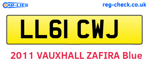 LL61CWJ are the vehicle registration plates.