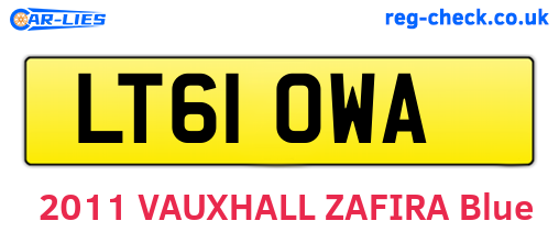 LT61OWA are the vehicle registration plates.