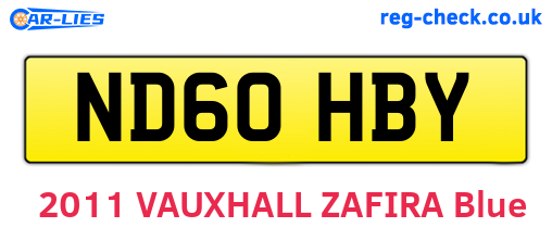 ND60HBY are the vehicle registration plates.