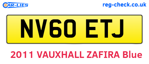NV60ETJ are the vehicle registration plates.