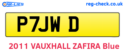 P7JWD are the vehicle registration plates.