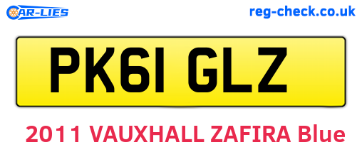 PK61GLZ are the vehicle registration plates.