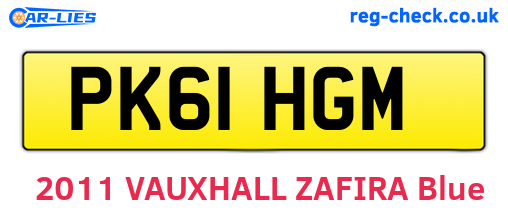 PK61HGM are the vehicle registration plates.
