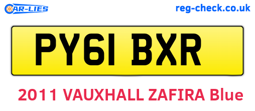 PY61BXR are the vehicle registration plates.