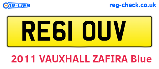 RE61OUV are the vehicle registration plates.