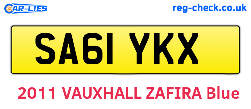 SA61YKX are the vehicle registration plates.