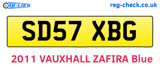 SD57XBG are the vehicle registration plates.