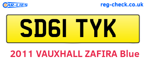 SD61TYK are the vehicle registration plates.