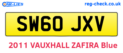 SW60JXV are the vehicle registration plates.