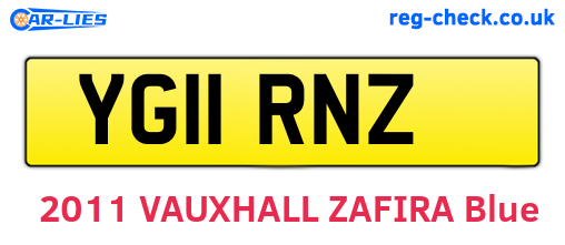 YG11RNZ are the vehicle registration plates.