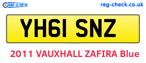 YH61SNZ are the vehicle registration plates.