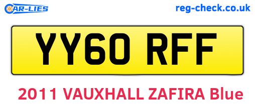 YY60RFF are the vehicle registration plates.