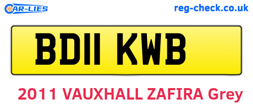 BD11KWB are the vehicle registration plates.