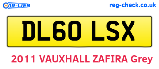 DL60LSX are the vehicle registration plates.