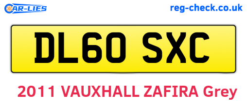 DL60SXC are the vehicle registration plates.