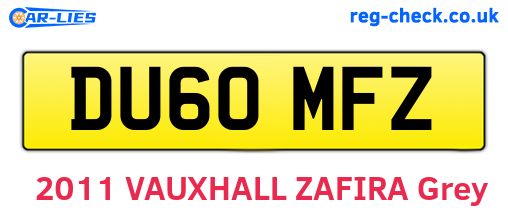DU60MFZ are the vehicle registration plates.