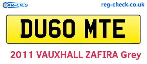 DU60MTE are the vehicle registration plates.