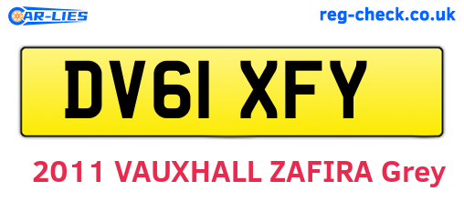 DV61XFY are the vehicle registration plates.