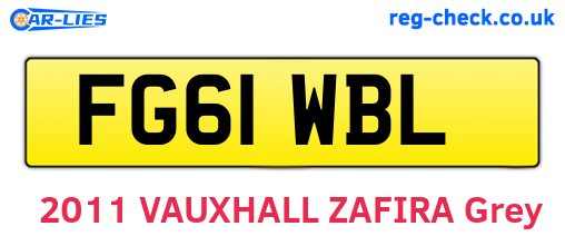 FG61WBL are the vehicle registration plates.