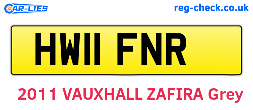 HW11FNR are the vehicle registration plates.