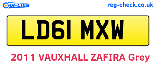 LD61MXW are the vehicle registration plates.
