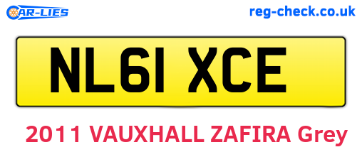 NL61XCE are the vehicle registration plates.