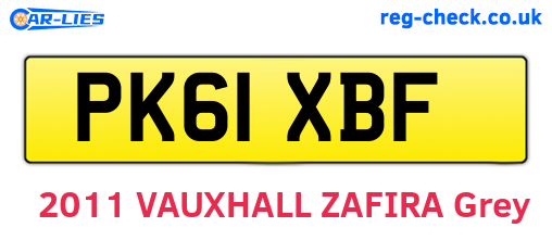 PK61XBF are the vehicle registration plates.