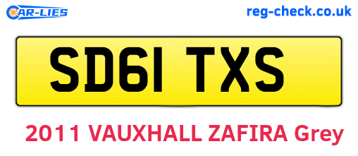 SD61TXS are the vehicle registration plates.