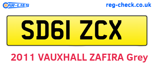 SD61ZCX are the vehicle registration plates.