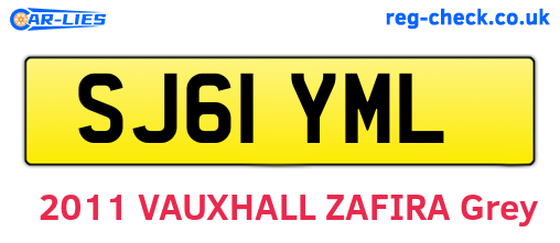 SJ61YML are the vehicle registration plates.