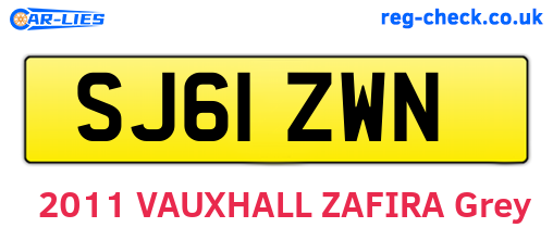 SJ61ZWN are the vehicle registration plates.